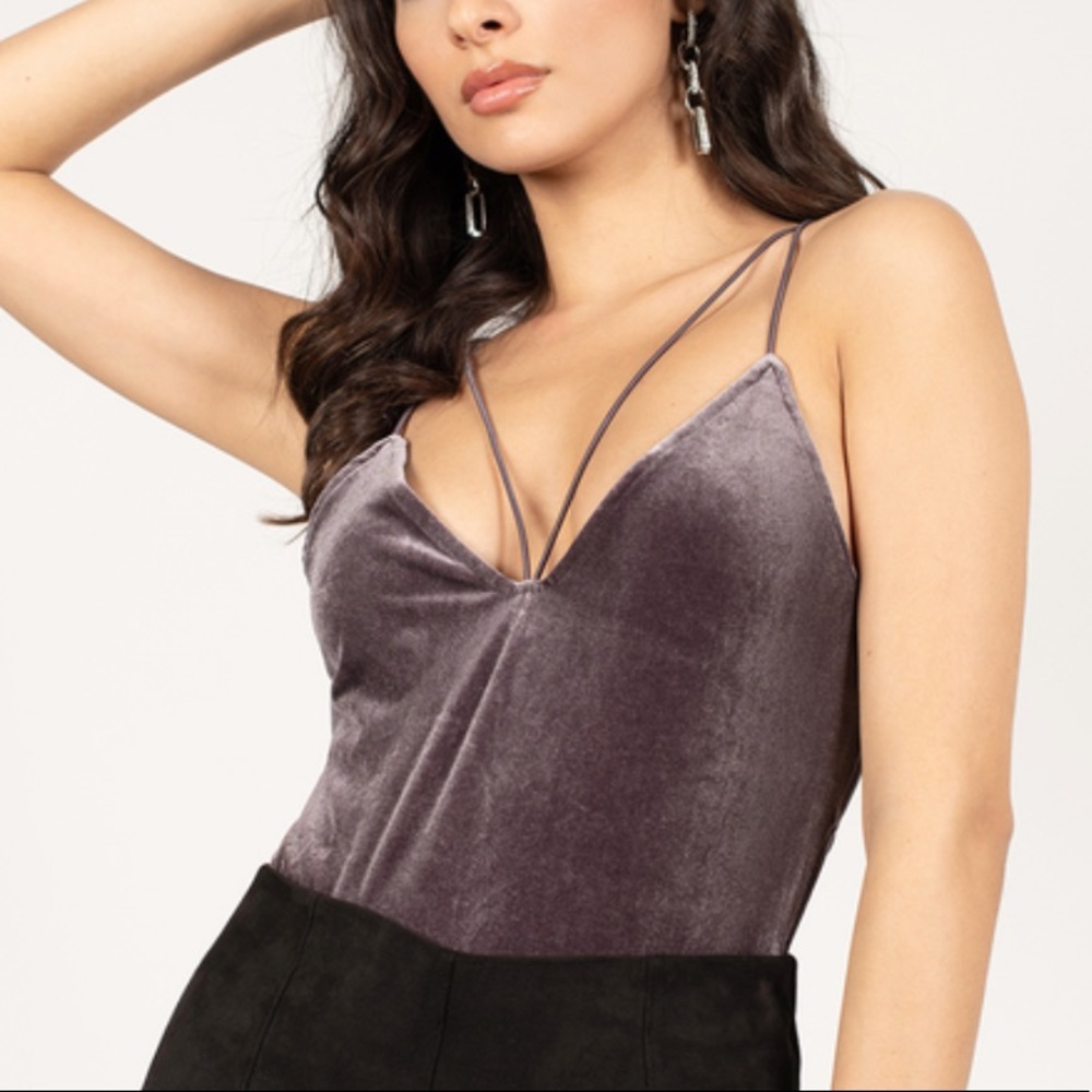 Tobi Mariko Purple Velour Bodysuit